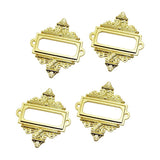 File Drawer Cabinet Card Tag Label Holder Metal Frame Golden