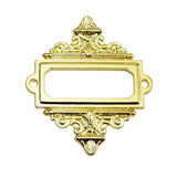 File Drawer Cabinet Card Tag Label Holder Metal Frame Golden