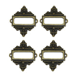 File Drawer Cabinet Card Tag Label Holder Metal Frame Bronze