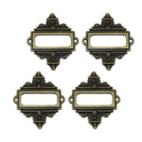 File Drawer Cabinet Card Tag Label Holder Metal Frame Bronze