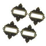 File Drawer Cabinet Card Tag Label Holder Metal Frame Bronze