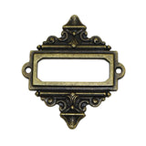 File Drawer Cabinet Card Tag Label Holder Metal Frame Bronze