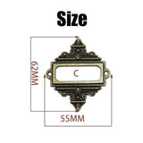 File Drawer Cabinet Card Tag Label Holder Metal Frame Bronze