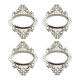 4PCS Vintage Drawer Label Tag Frame Label Holder Pull Handle White