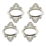 4PCS Vintage Drawer Label Tag Frame Label Holder Pull Handle White