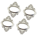 4PCS Vintage Drawer Label Tag Frame Label Holder Pull Handle White