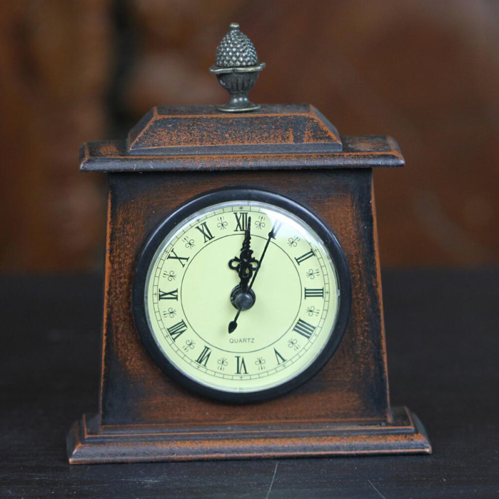 Maxbell Maxbell Retro European Style Wood Table Clock Bedside Clock Home Decoration