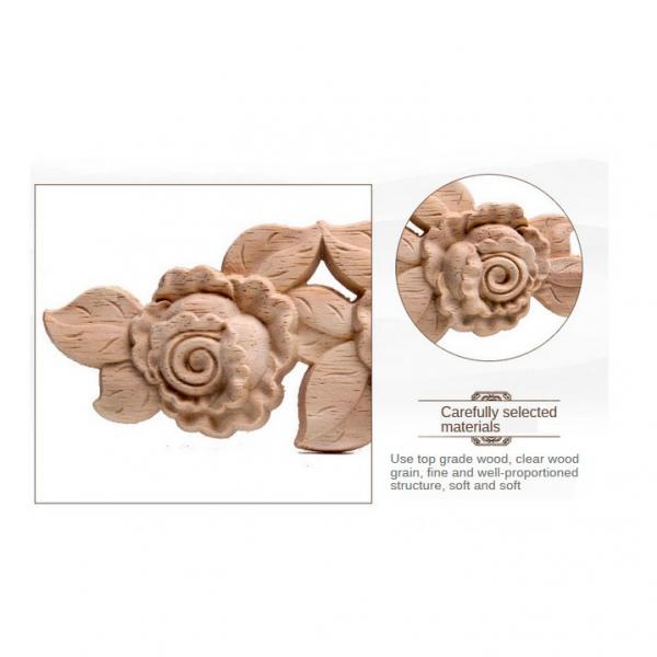 Maxbell Maxbell Wood Carved Corner Onlay Applique Frame Craft Unpainted 40×10×0.8CM