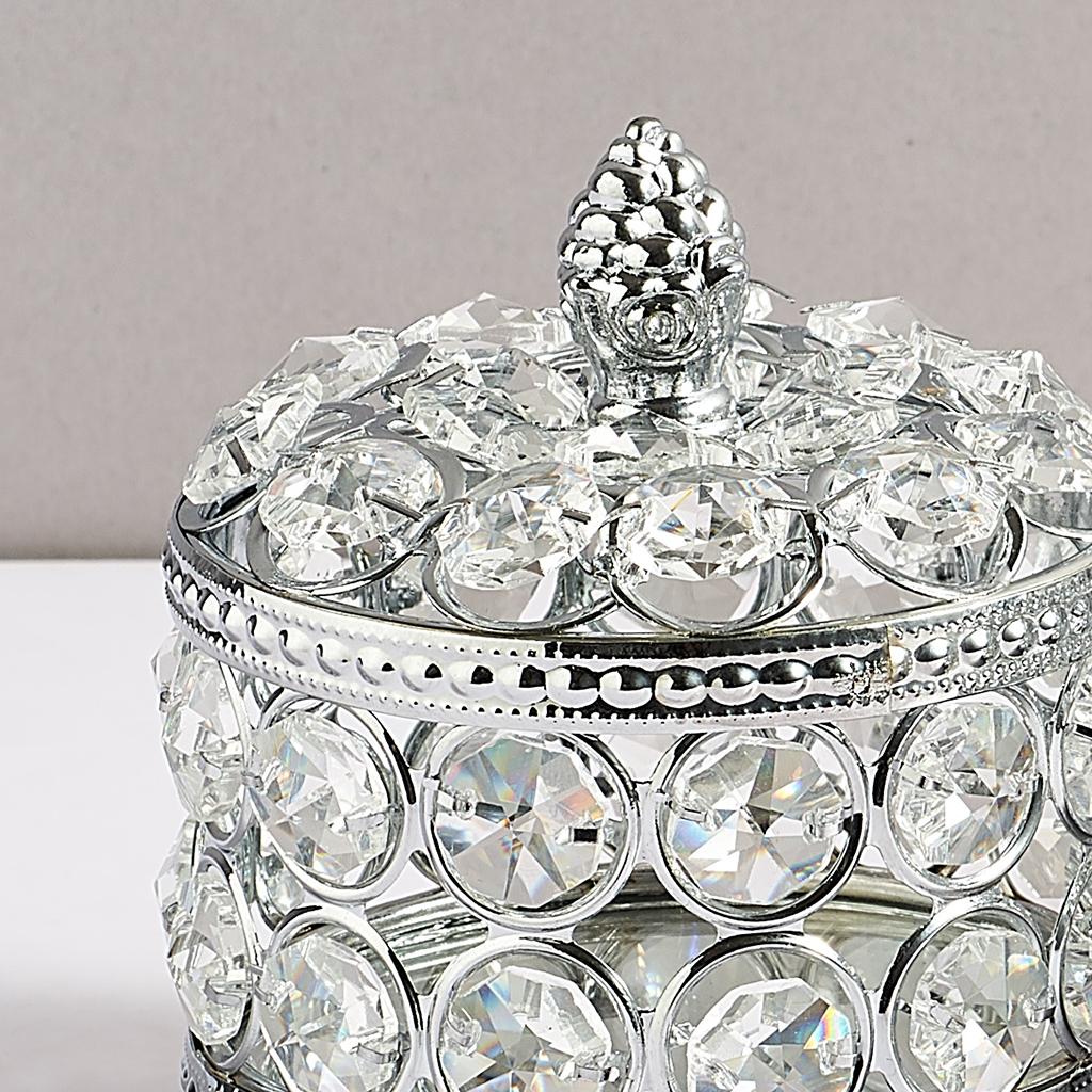 Maxbell Maxbell Vintage Beauty Box Make up Jewelry Cosmetic Nail Silver Storage Box 9x10cm