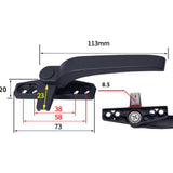 Maxbell 2Pair Window Handles Left/ Hand Zinc Alloy Window Hardware Door Handle Black