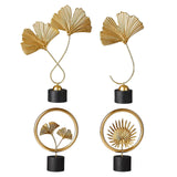 Maxbell 4 PCS Art Leaf Shape Sculpture Ornament Figurine Statue Office Decors