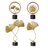 Maxbell 4 PCS Art Leaf Shape Sculpture Ornament Figurine Statue Office Decors