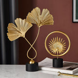 Maxbell 4 PCS Art Leaf Shape Sculpture Ornament Figurine Statue Office Decors