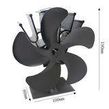 Maxbell Wood Burning Stove Fireplace Fan for Gas/Pellet/Wood/Log Stoves Gray