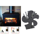 Maxbell Wood Burning Stove Fireplace Fan for Gas/Pellet/Wood/Log Stoves Gray