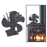 Maxbell Wood Burning Stove Fireplace Fan for Gas/Pellet/Wood/Log Stoves Gray