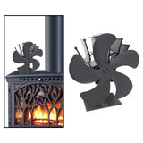 Maxbell Wood Burning Stove Fireplace Fan for Gas/Pellet/Wood/Log Stoves Gray