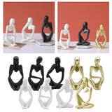 Maxbell 2x Thinker Sculpture Figurine Home Statues Modern Bookcase Decors