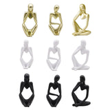 Maxbell 2x Thinker Sculpture Figurine Home Statues Modern Bookcase Decors