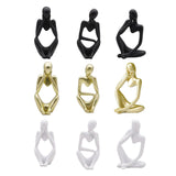 Maxbell 2x Thinker Sculpture Figurine Home Statues Modern Bookcase Decors