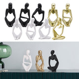 Maxbell 2x Thinker Sculpture Figurine Home Statues Modern Bookcase Decors