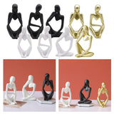 Maxbell 2x Thinker Sculpture Figurine Home Statues Modern Bookcase Decors
