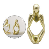 Maxbell 2x Thinker Sculpture Figurine Home Statues Modern Bookcase Decors