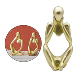 Maxbell 2x Thinker Sculpture Figurine Home Statues Modern Bookcase Decors