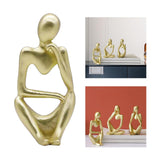Maxbell 2x Thinker Sculpture Figurine Home Statues Modern Bookcase Decors
