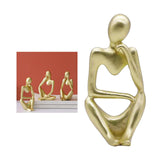 Maxbell 2x Thinker Sculpture Figurine Home Statues Modern Bookcase Decors