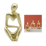 Maxbell 2x Thinker Sculpture Figurine Home Statues Modern Bookcase Decors