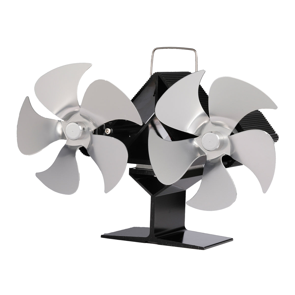 Maxbell Maxbell Fireplace Fan Household Wood Fire Place Stove Silent Fuel Saving Silver