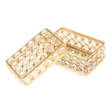 Maxbell Maxbell Gold Crystal Jewelry Box with Cover Rhinestone Trinket Keepsake Storage Case