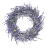 Maxbell 2pcs Artificial Door Wreath Hanging Lavender Flower Garland Fake Plant Decor