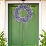 Maxbell 2pcs Artificial Door Wreath Hanging Lavender Flower Garland Fake Plant Decor