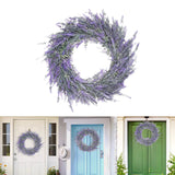Maxbell 2pcs Artificial Door Wreath Hanging Lavender Flower Garland Fake Plant Decor