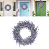 Maxbell 2pcs Artificial Door Wreath Hanging Lavender Flower Garland Fake Plant Decor