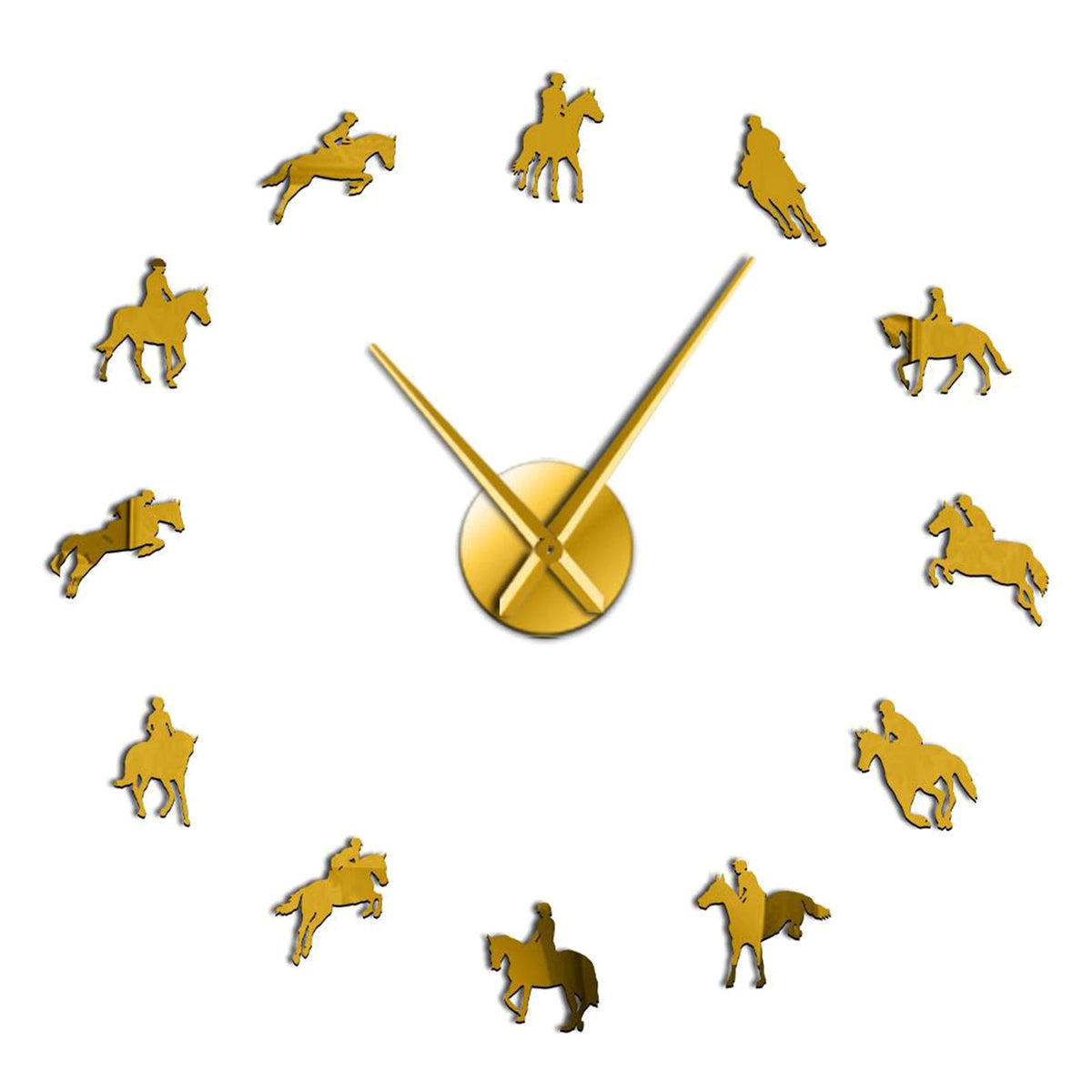 Maxbell Maxbell Wall Clock DIY 3D Modern Mirror Sticker Home Office Decoration Clocks Gold
