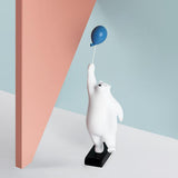 Maxbell 2x Resin Balloon Polar Bears Figurines Ornament Sculptures Gifts