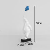 Maxbell 2x Resin Balloon Polar Bears Figurines Ornament Sculptures Gifts