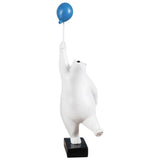 Maxbell 2x Resin Balloon Polar Bears Figurines Ornament Sculptures Gifts