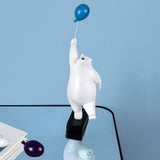 Maxbell 2x Resin Balloon Polar Bears Figurines Ornament Sculptures Gifts
