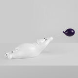 Maxbell 2x Resin Balloon Polar Bears Figurines Ornament Sculptures Gifts