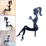 DIY High Heel Girl Lady Silhouette Wedding Birthday Cake Topper Black Heart