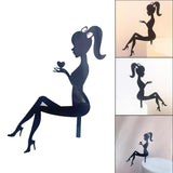 DIY High Heel Girl Lady Silhouette Wedding Birthday Cake Topper Black Heart