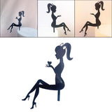 DIY High Heel Girl Lady Silhouette Wedding Birthday Cake Topper Black Heart