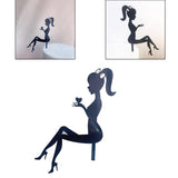 DIY High Heel Girl Lady Silhouette Wedding Birthday Cake Topper Black Heart