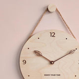 12 Wood Hanging Wall Clock Wooden Face for the Living Room Style 1"