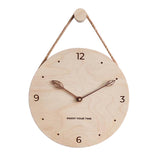 12 Wood Hanging Wall Clock Wooden Face for the Living Room Style 1"