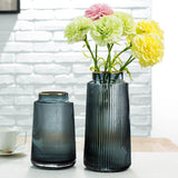 Maxbell Glass Vase Flower Display Table Decor Hydroponic Flower Vases Blue 20cm